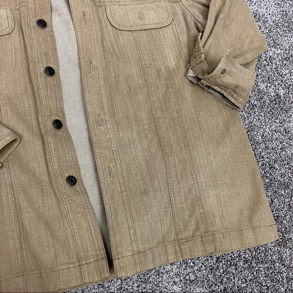 Vintage 70s Kings Road Shop Tan Denim Jacket Size Large - Picture 7 of 12